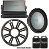KICKER 12 Inch LED Marine Subwoofer in Charcoal with 600 Watt Amplifier Bundle view 2