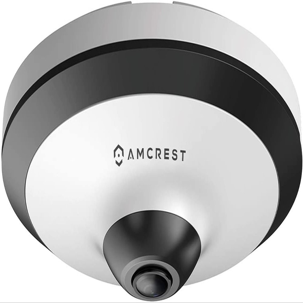 Amcrest Fisheye IP POE Camera, 360 Panoramic 5-Megapixel POE IP Camera, Fish Eye Security Indoor Camera, IVS Features and People Counting, MicroSD Recording, IP5M-F1180EW-V2 (White)