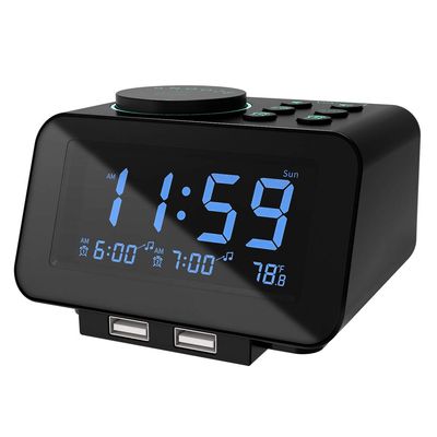 uscce Digital Dual Alarm Clock Radio for Bedrooms with 0-100% Dimmer