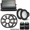 KICKER - Two 10 Inch LED Marine Subwoofers in Charcoal, 1 Pair with 600 Watt Amplifier Bundle view 2