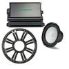 KICKER 10 Inch LED Marine Subwoofer (Charcoal) 600 Watt Amplifier Bundle view 1
