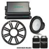 KICKER 10 Inch LED Marine Subwoofer (Charcoal) 600 Watt Amplifier Bundle view 2