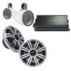 KICKER 8" WhiteSilver Wake Tower LED Marine Speakers 1-Pair with 300 Watt Marine Amplifier view 1
