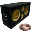 Bass Rockers DJ Speaker Box for The Car, Home, Events and Shows MDF Wood and Spring Terminals - Fits Two 10" Speakers and Two 3.75" Tweeters - with 25ft Speaker Wire view 1