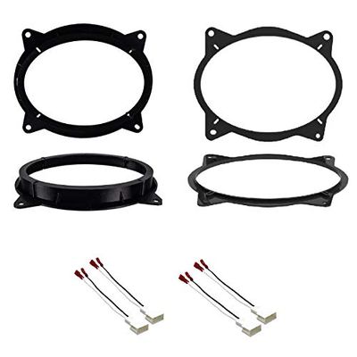 6x9" Front and Rear Car Stereo Speaker Install Adapter Mount Bracket Plates and Speaker Wire Connectors for 2012 2013 2014 2015 2016 2017 Toyota Camry