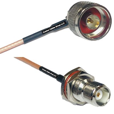 0.5 feet RG316 N Male Angle to TNC Female Bulkhead RF Pigtail Coaxial Cable
