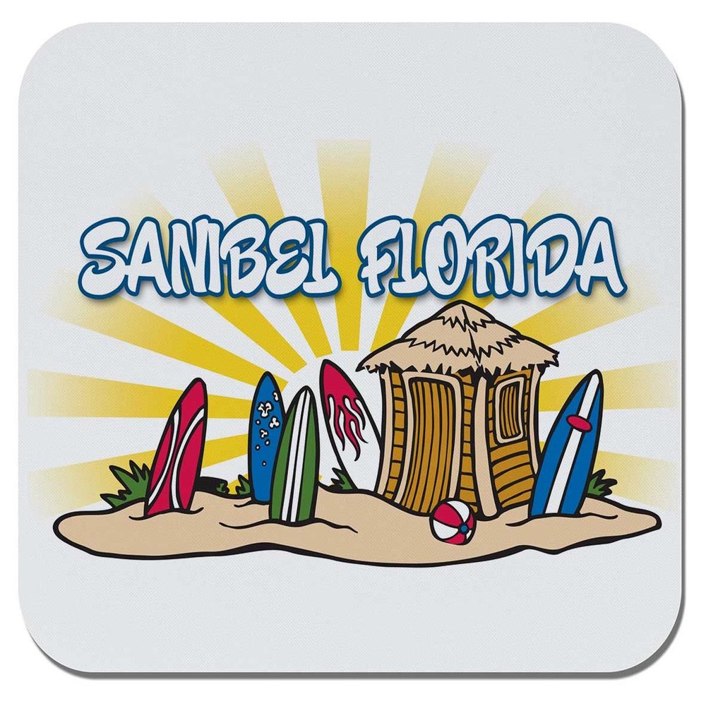 Makoroni - Sanibel Florida - Non-Slip Rubber Gaming Office Mousepad, #f95
