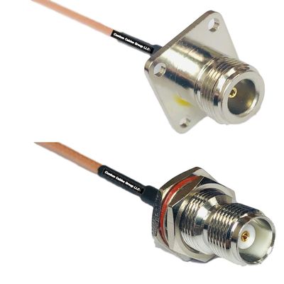 0.5 feet RG316 N Flange Female to TNC Female Bulkhead RF Pigtail Coaxial Cable