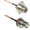 0.5 feet RG316 N Flange Female to TNC Female Bulkhead RF Pigtail Coaxial Cable view 1