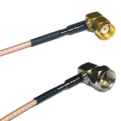 0.5 feet RG316 RP-SMA Male Angle to F Male Angle RF Pigtail Coaxial Cable
