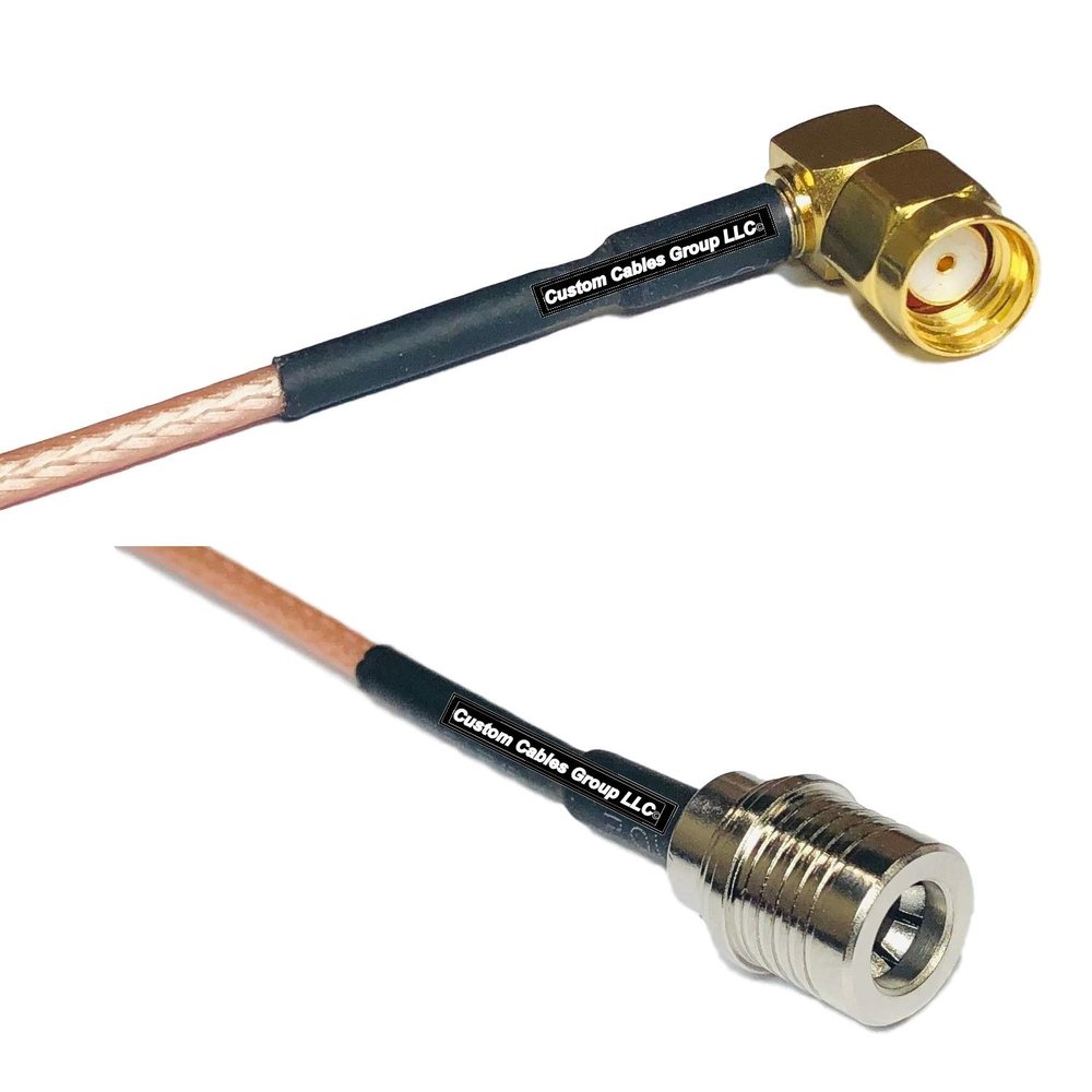 0.5 feet RG316 RP-SMA Male Angle to QMA Male RF Pigtail Coaxial Cable