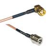 0.5 feet RG316 RP-SMA Male Angle to QMA Male RF Pigtail Coaxial Cable view 1