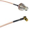 6 feet RG316 BNC Female Big Bulkhead to SMC Female Angle RF Pigtail Coaxial Cable view 1