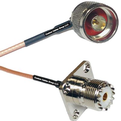 0.5 feet RG316 N Male Angle to UHF Female Flange RF Pigtail Coaxial Cable