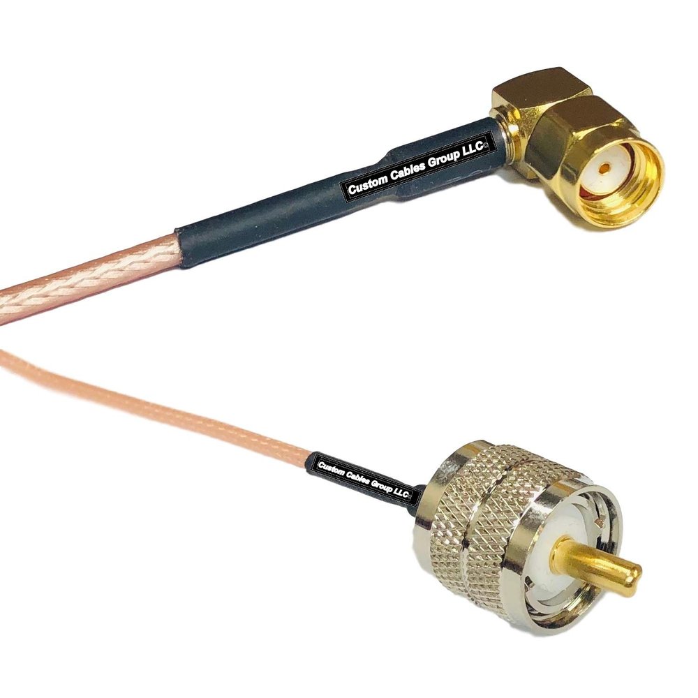0.5 feet RG316 RP-SMA Male Angle to PL259 UHF Male RF Pigtail Coaxial Cable
