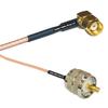 0.5 feet RG316 RP-SMA Male Angle to PL259 UHF Male RF Pigtail Coaxial Cable view 1