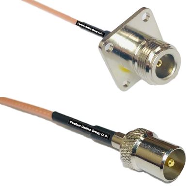 0.5 feet RG316 N Flange Female to DVB TV Pal Male RF Pigtail Coaxial Cable