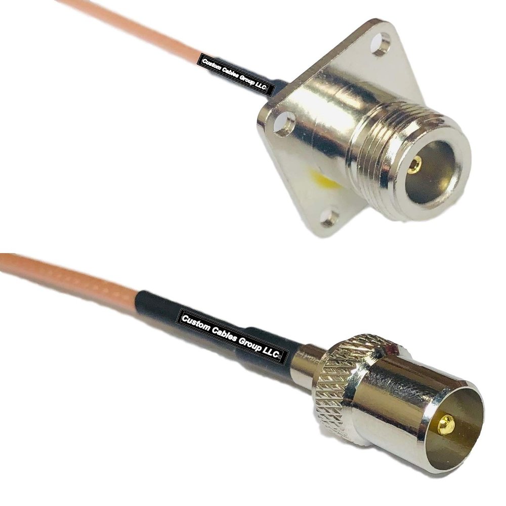 0.5 feet RG316 N Flange Female to DVB TV Pal Male RF Pigtail Coaxial Cable