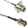 0.5 feet RG316 N Flange Female to DVB TV Pal Male RF Pigtail Coaxial Cable view 1