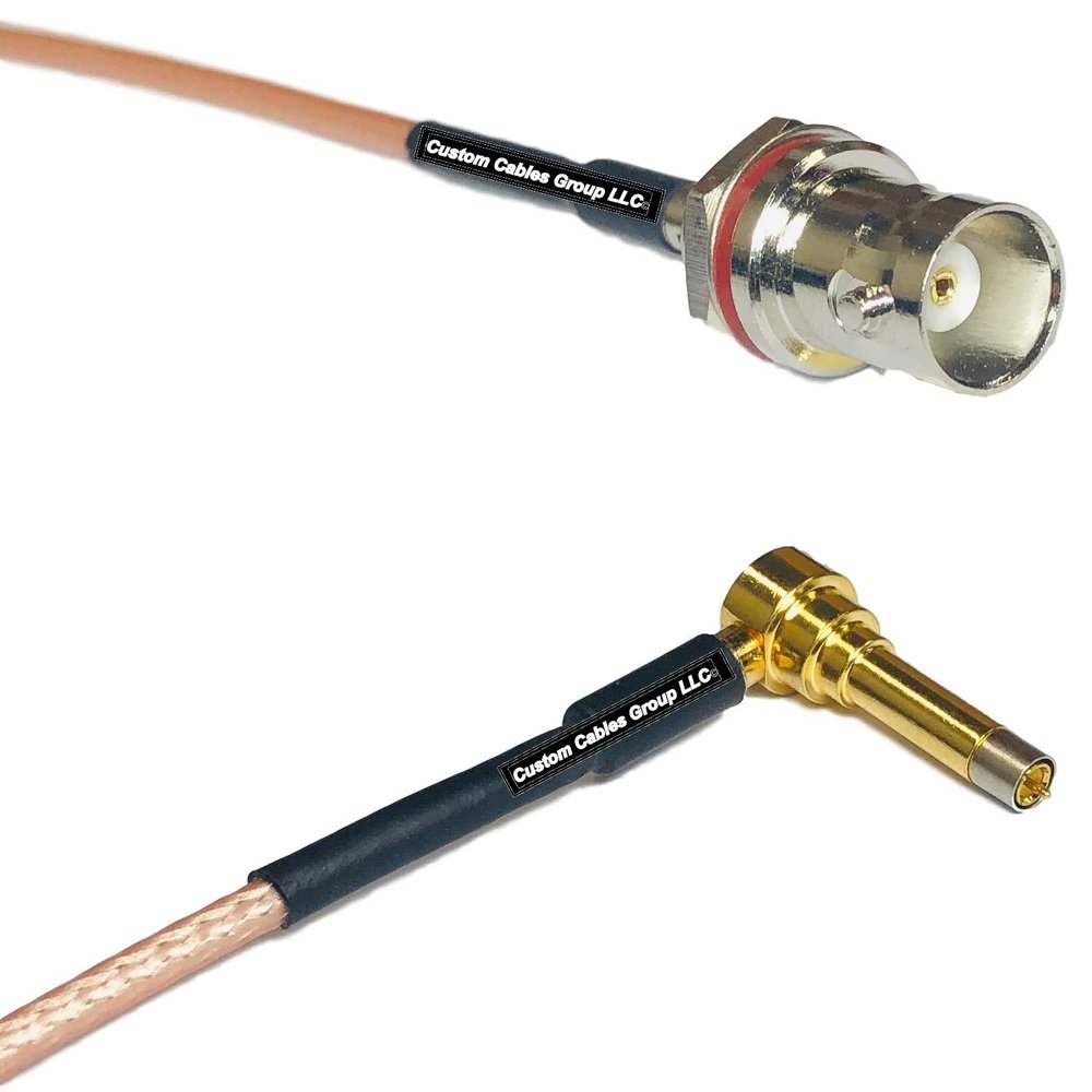 0.5 feet RG316 BNC Female SM Bulkhead to MS156 Male Angle Long RF Pigtail Coaxial Cable