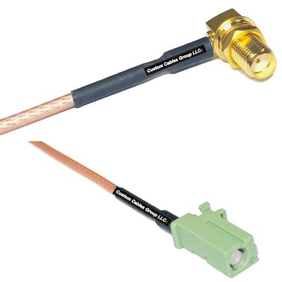 0.5 feet RG316 SMA Female Angle to Avic Green Pioneer Jack RF Pigtail Coaxial Cable