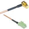 0.5 feet RG316 SMA Female Angle to Avic Green Pioneer Jack RF Pigtail Coaxial Cable view 1
