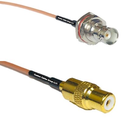 0.5 feet RG316 BNC Female Big Bulkhead to RCA Female RF Pigtail Coaxial Cable