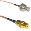 0.5 feet RG316 BNC Female Big Bulkhead to RCA Female RF Pigtail Coaxial Cable view 1