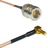 0.5 feet RG316 N Female to SMB Male Angle RF Pigtail Coaxial Cable view 1