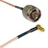 0.5 feet RG316 N Male to SSMB Angle Female RF Pigtail Coaxial Cable view 1