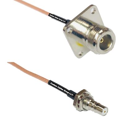 6 feet RG316 N Flange Female to QMA Female Bulkhead RF Pigtail Coaxial Cable