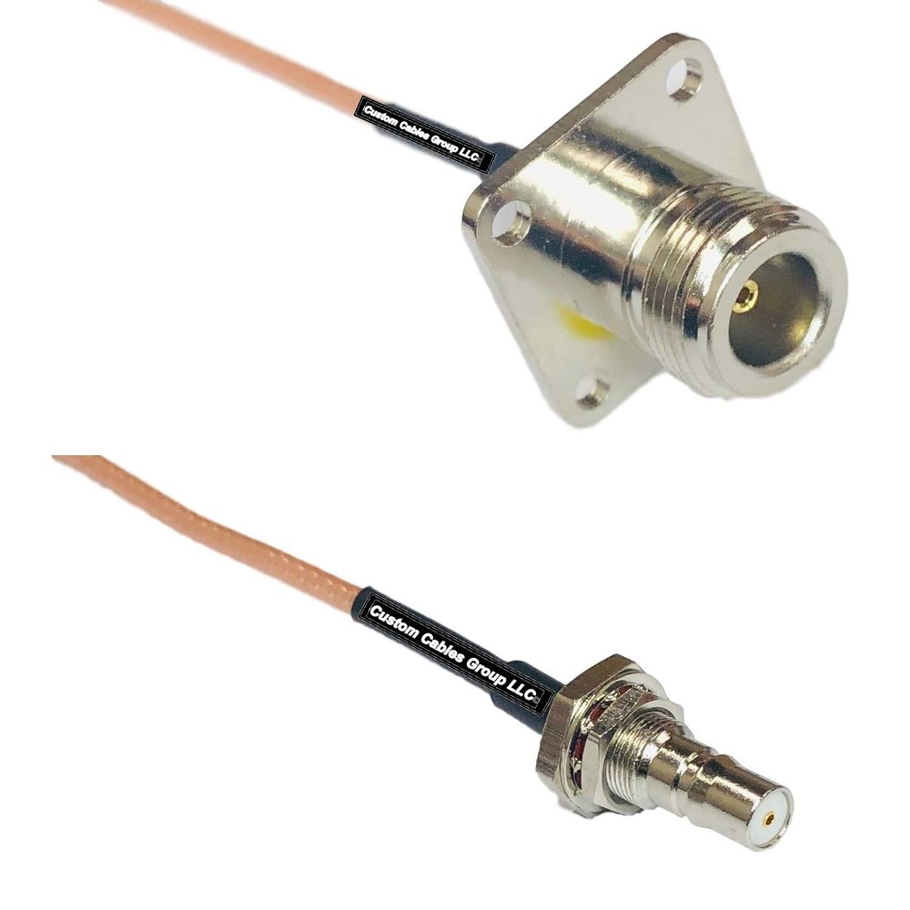 6 feet RG316 N Flange Female to QMA Female Bulkhead RF Pigtail Coaxial Cable