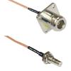 6 feet RG316 N Flange Female to QMA Female Bulkhead RF Pigtail Coaxial Cable view 1