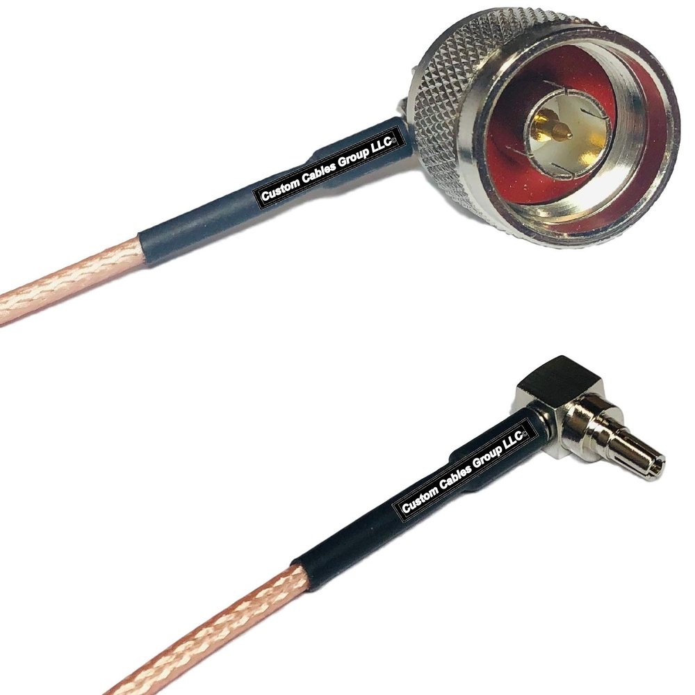 0.5 feet RG316 N Male Angle to CRC9 Male Angle RF Pigtail Coaxial Cable
