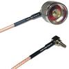 0.5 feet RG316 N Male Angle to CRC9 Male Angle RF Pigtail Coaxial Cable view 1
