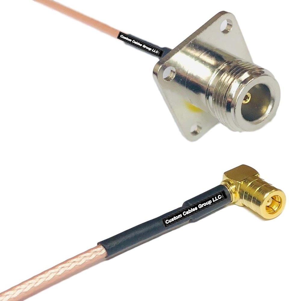 1 feet RG316 N Flange Female to SMB Female Angle RF Pigtail Coaxial Cable