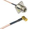 1 feet RG316 N Flange Female to SMB Female Angle RF Pigtail Coaxial Cable view 1