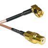 0.5 feet RG316 SMA Male Angle to RCA Female RF Pigtail Coaxial Cable view 1