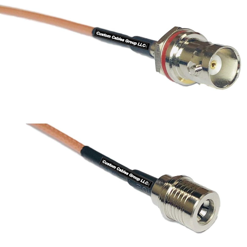 0.5 feet RG316 BNC Female SM Bulkhead to QMA Male RF Pigtail Coaxial Cable