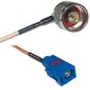 0.5 feet RG316 N Male Angle to Fakra C Female RF Pigtail Coaxial Cable view 1