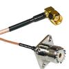 1 feet RG316 SMA Male Angle to UHF Female Flange RF Pigtail Coaxial Cable view 1