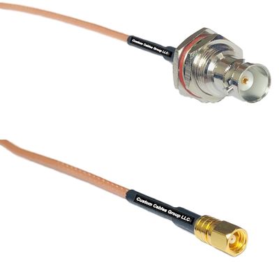 0.5 feet RG316 BNC Female Big Bulkhead to SMC Female RF Pigtail Coaxial Cable