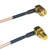 1 feet RG316 RP-SMA Male Angle to RP-SMA Female Angle RF Pigtail Coaxial Cable view 1
