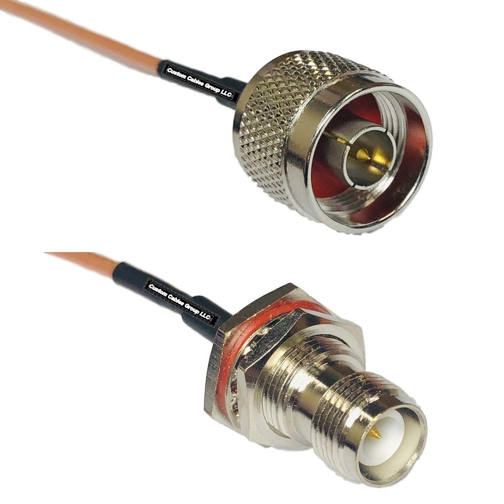 0.5 feet RG316 N Male to RP-TNC Female Bulkhead RF Pigtail Coaxial Cable