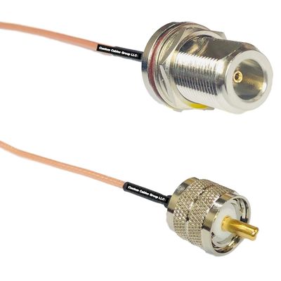 0.5 feet RG316 N Female Bulkhead to PL259 UHF Male RF Pigtail Coaxial Cable