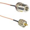 0.5 feet RG316 N Female Bulkhead to PL259 UHF Male RF Pigtail Coaxial Cable view 1