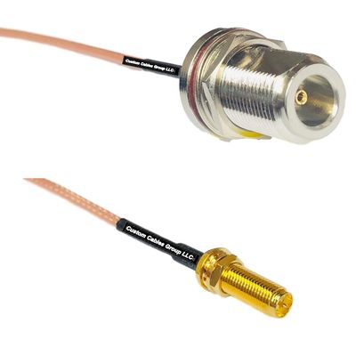0.5 feet RG316 N Female Bulkhead to RP-SMA Female Long RF Pigtail Coaxial Cable