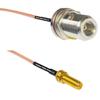 0.5 feet RG316 N Female Bulkhead to RP-SMA Female Long RF Pigtail Coaxial Cable view 1