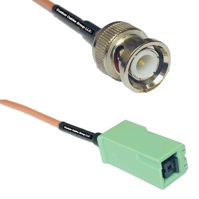 0.5 feet RG316 BNC Male to GT5-1S Green RF Pigtail Coaxial Cable