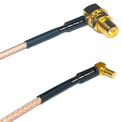 0.5 feet RG316 RP-SMA Female Angle to SSMB Male Angle RF Pigtail Coaxial Cable